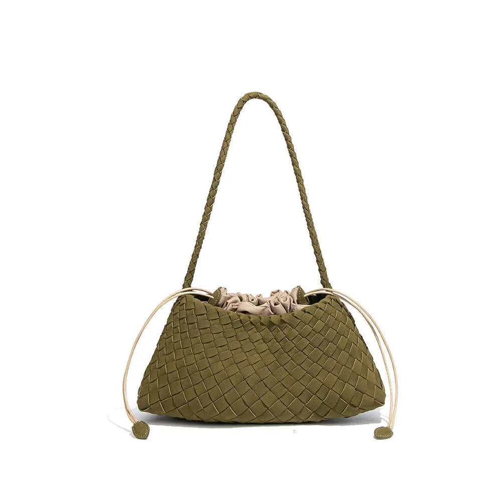 Designer Woven Cowhide Leather Basket Tote Bag — view 4