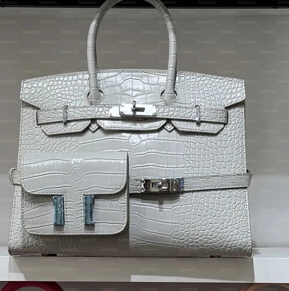 Designer-Inspired Birkin Style Tote Bag