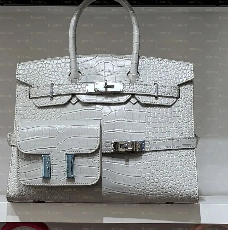 Designer-Inspired Birkin Style Tote Bag — detail 1
