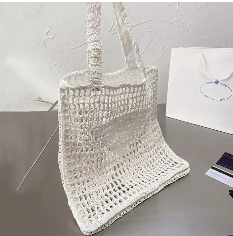 Luxury Designer Handmade Raffia Tote Bag — detail 3