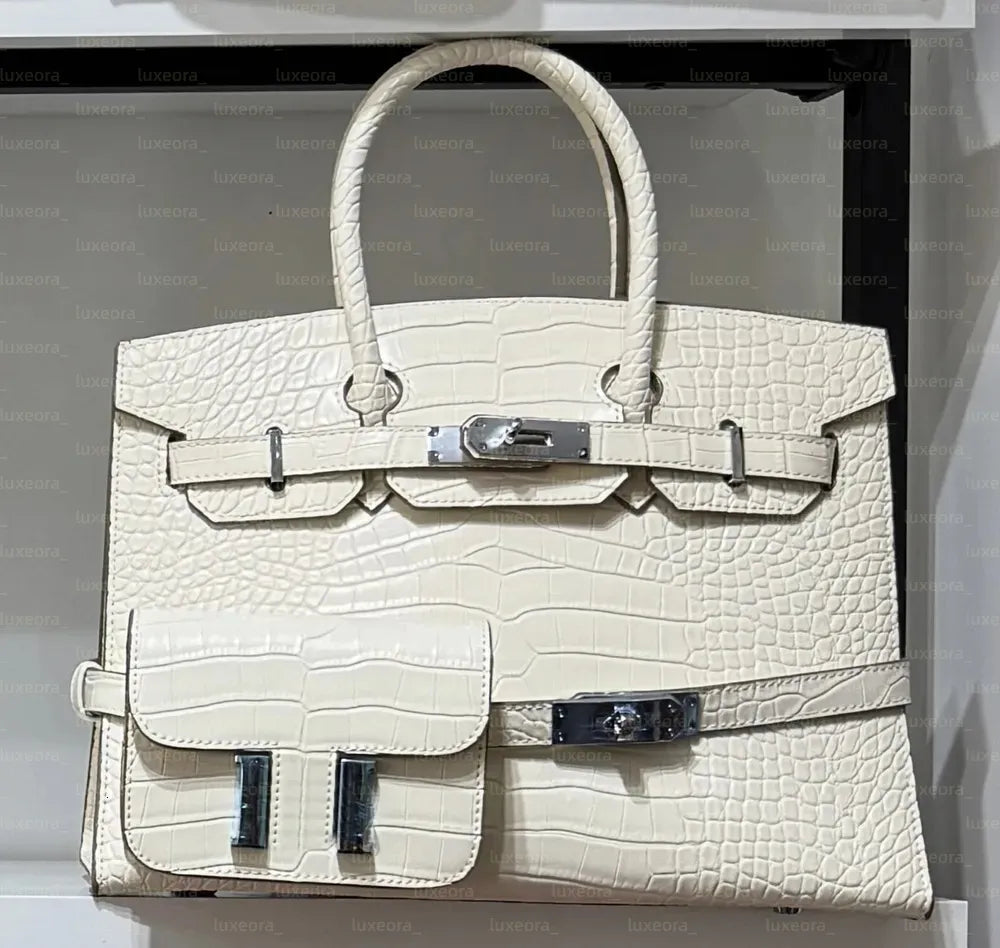 Designer-Inspired Birkin Style Tote Bag — view 2