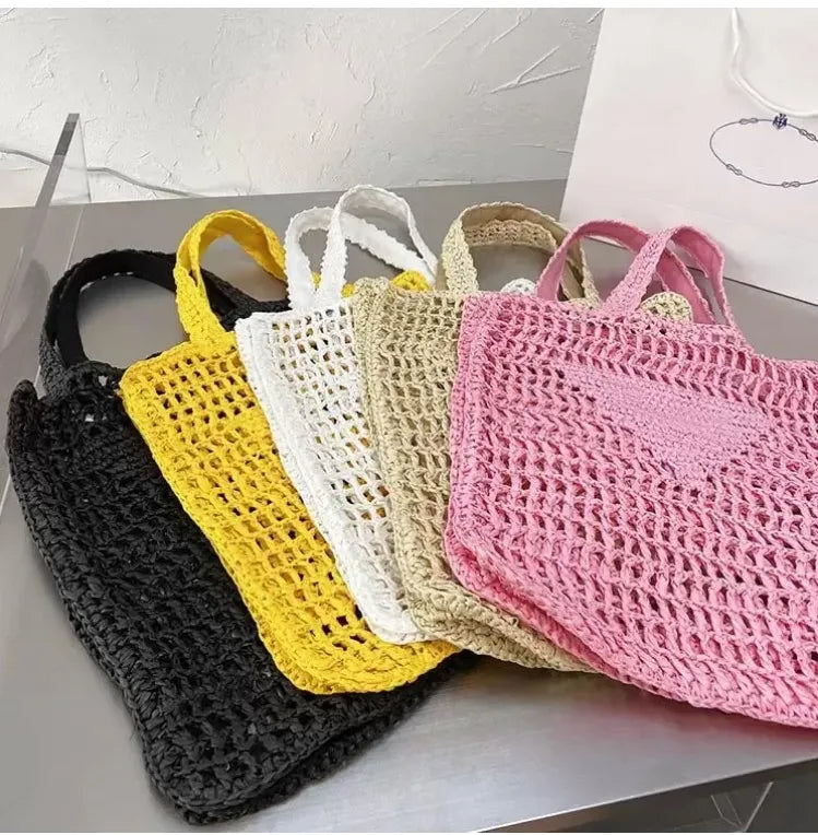 Luxury Designer Handmade Raffia Tote Bag — view 7