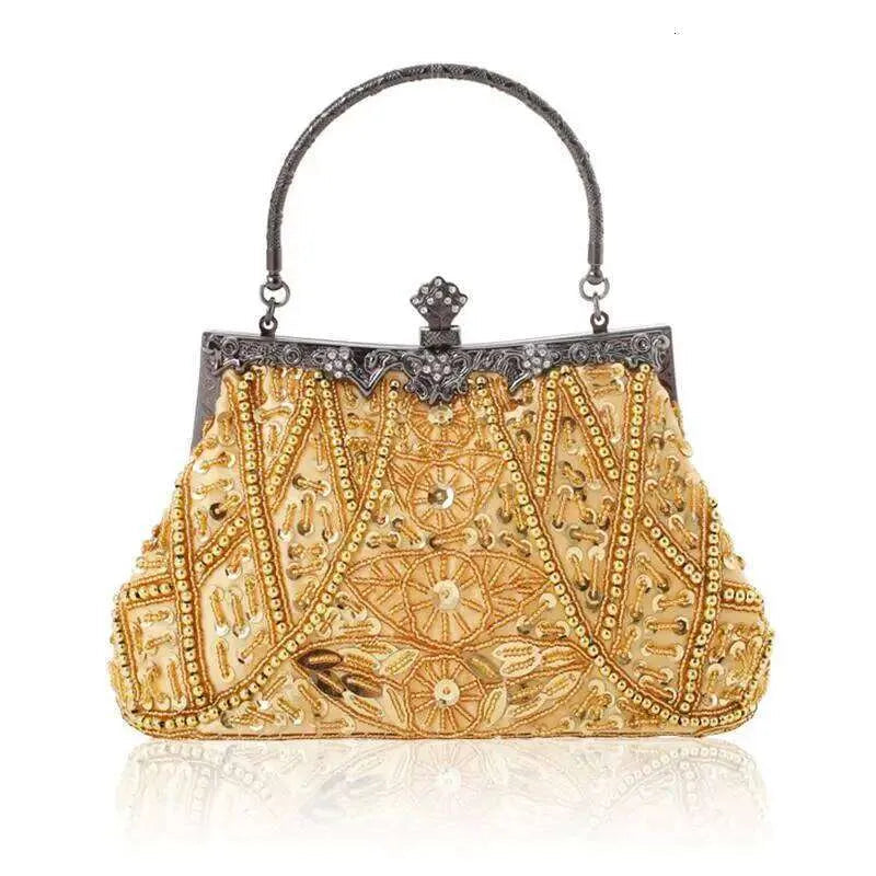 Vintage Dark Blue Beaded Evening Shoulder Bag — view 5