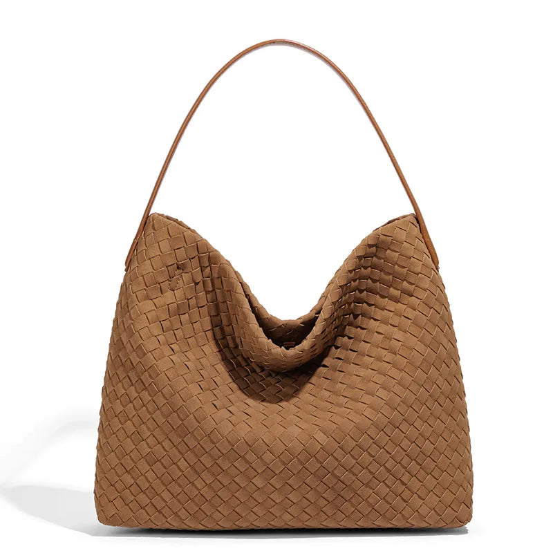 Luxury Vintage Pebbled Woven Shoulder Bag — detail 6