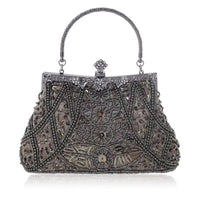 Vintage Dark Blue Beaded Evening Shoulder Bag image 2
