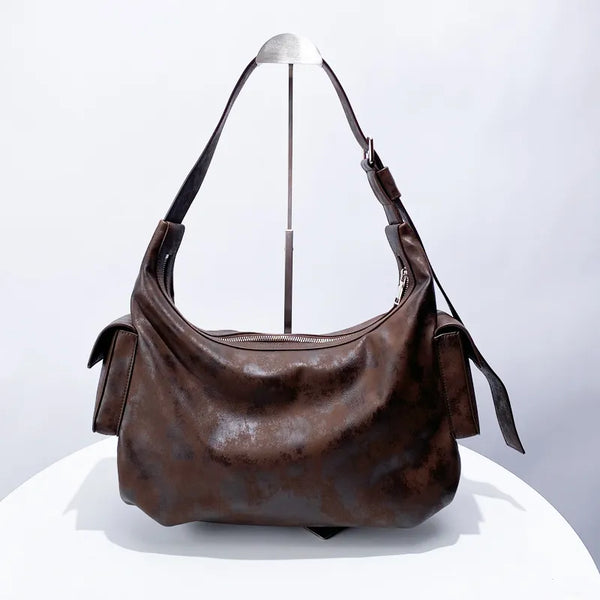 Vintage Moto & Biker Multiple Pockets Shoulder Bag