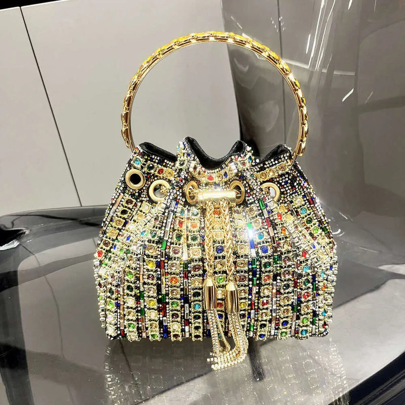 Designer Luxury Rhinestone Evening Tote Bag — detail 4