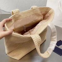 Top Summer Stripe Straw Tote Bag image 3