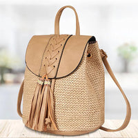 Summer Straw Woven Backpack image 7