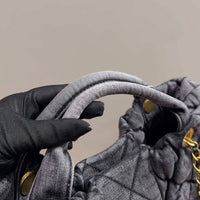 Luxury Bow Quilted Denim Bag image 4