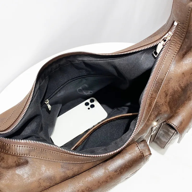 Vintage Moto & Biker Multiple Pockets Shoulder Bag — detail 4
