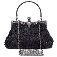 Vintage Dark Blue Beaded Evening Shoulder Bag image 1