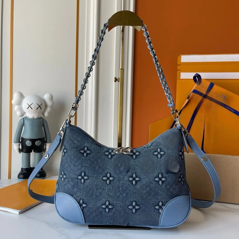 Luxury Boston Pillow Bag with Letter Print — detail 4