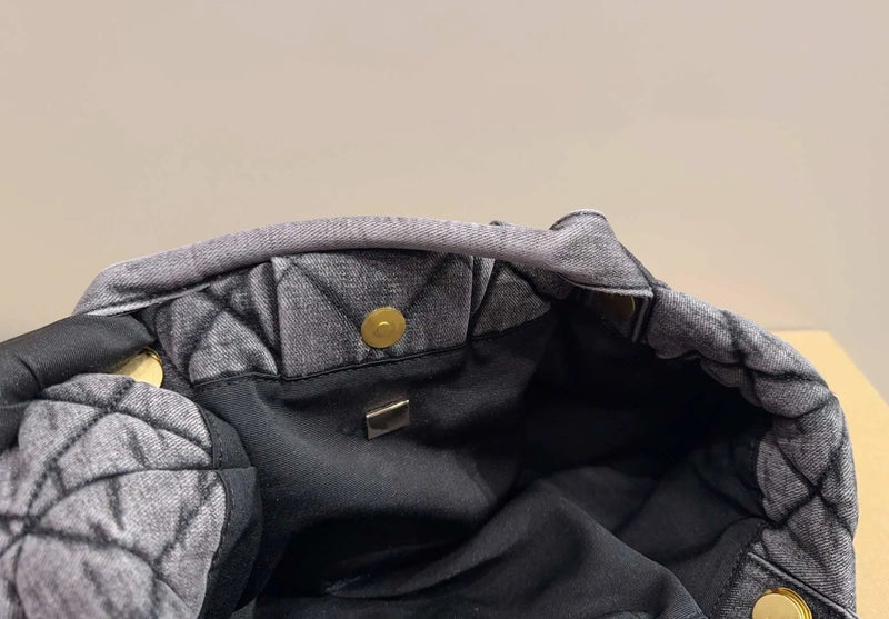 Luxury Bow Quilted Denim Bag — detail 3