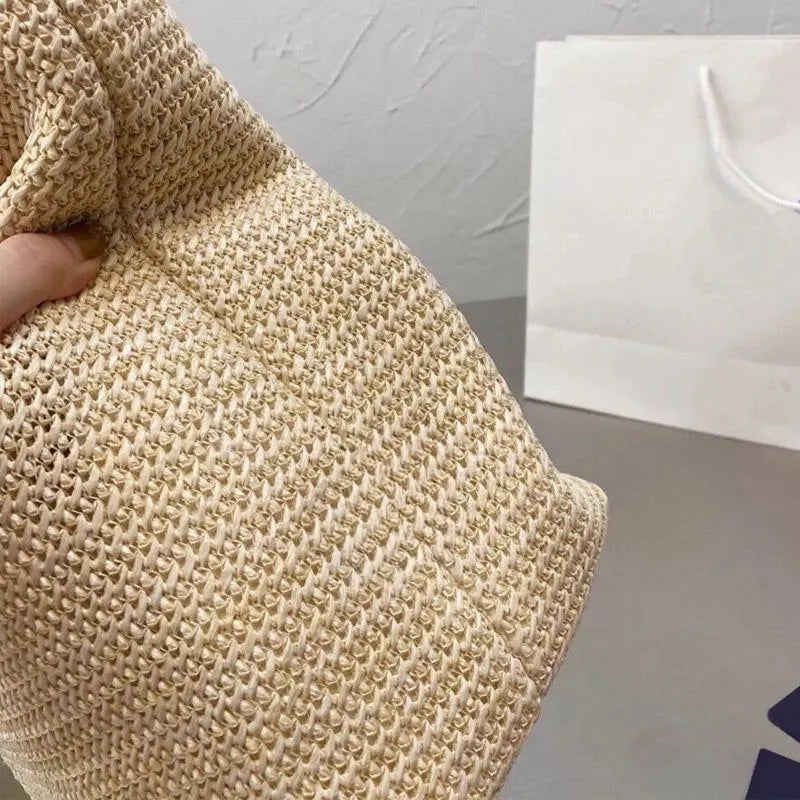 Top Summer Stripe Straw Tote Bag — view 2
