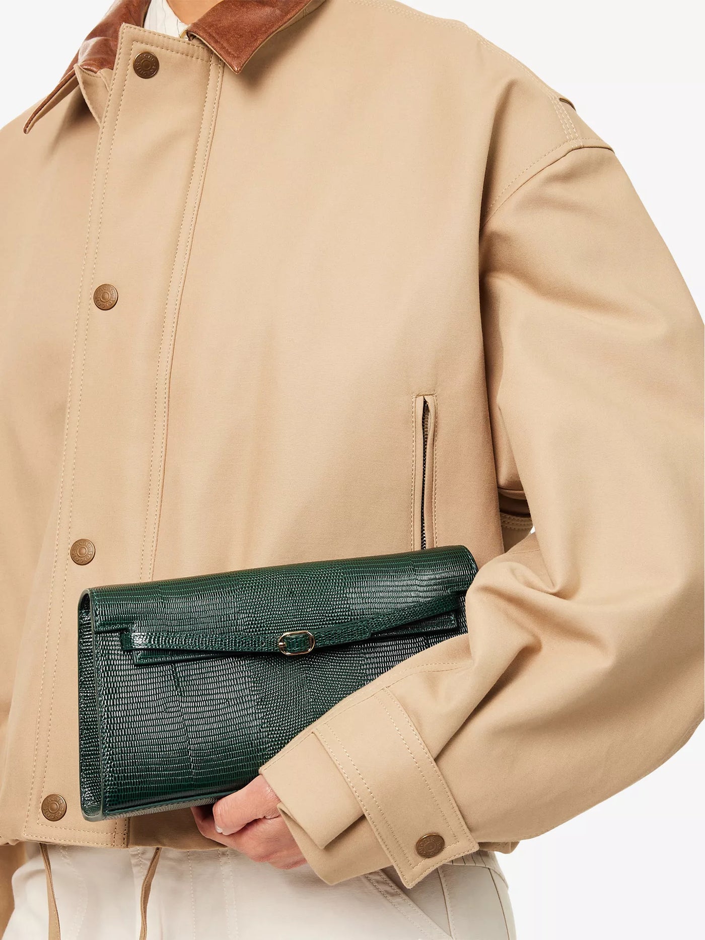 Croc Leather Shoulder Bag — view 6