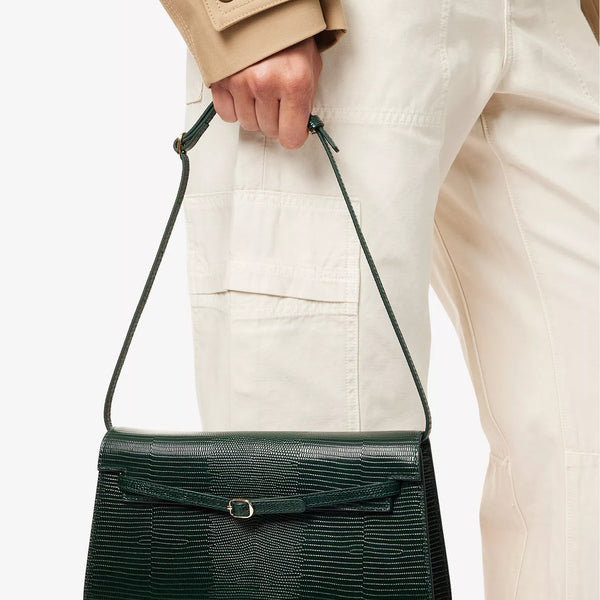 Croc Leather Shoulder Bag