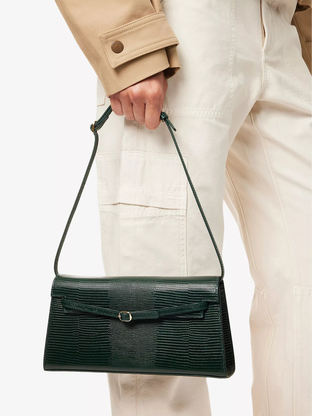 Croc Leather Shoulder Bag