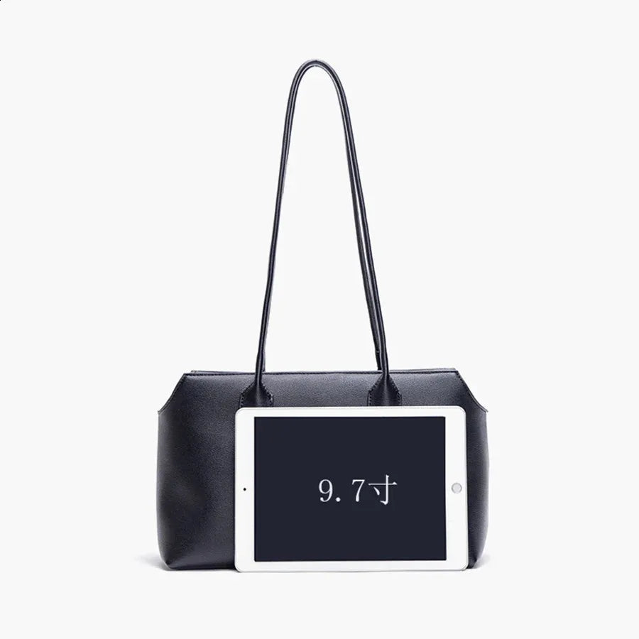 Black Top Handle Tote Bag — view 6