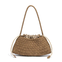 Designer Woven Cowhide Leather Basket Tote Bag image 1