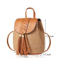 Summer Straw Woven Backpack image 6