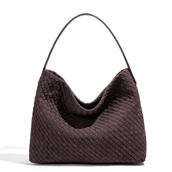 Luxury Vintage Pebbled Woven Shoulder Bag