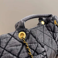 Luxury Bow Quilted Denim Bag image 1