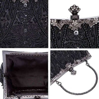 Vintage Dark Blue Beaded Evening Shoulder Bag image 7