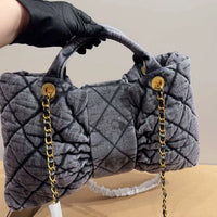 Luxury Bow Quilted Denim Bag image 2