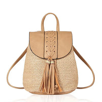 Summer Straw Woven Backpack image 5