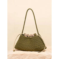 Designer Woven Cowhide Leather Basket Tote Bag image 5