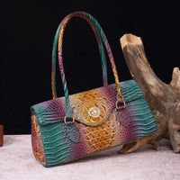 Retro Crocodile Pattern Baguette Bag image 1