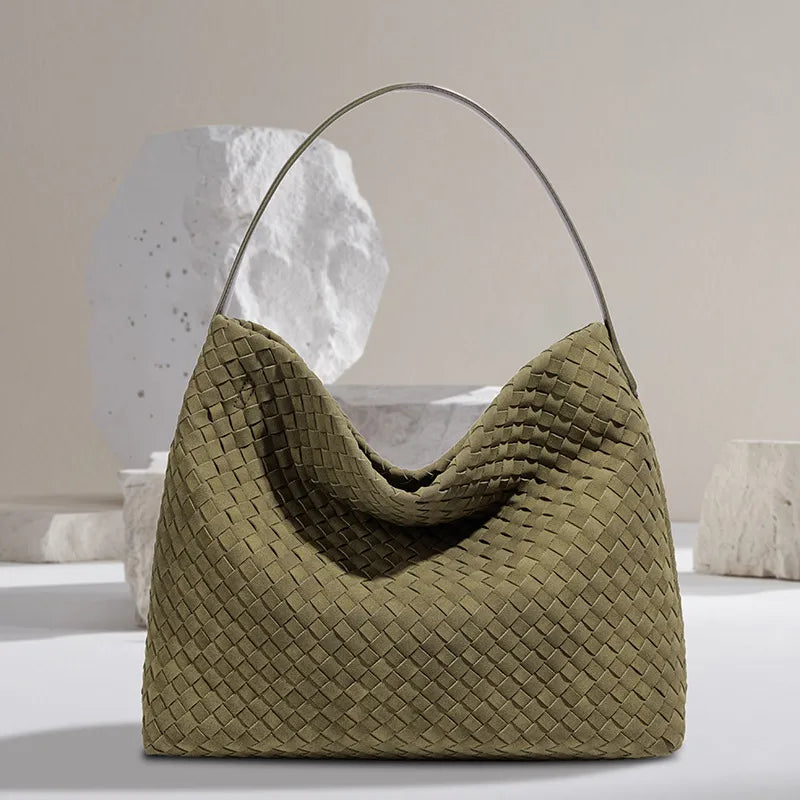 Luxury Vintage Pebbled Woven Shoulder Bag — view 7