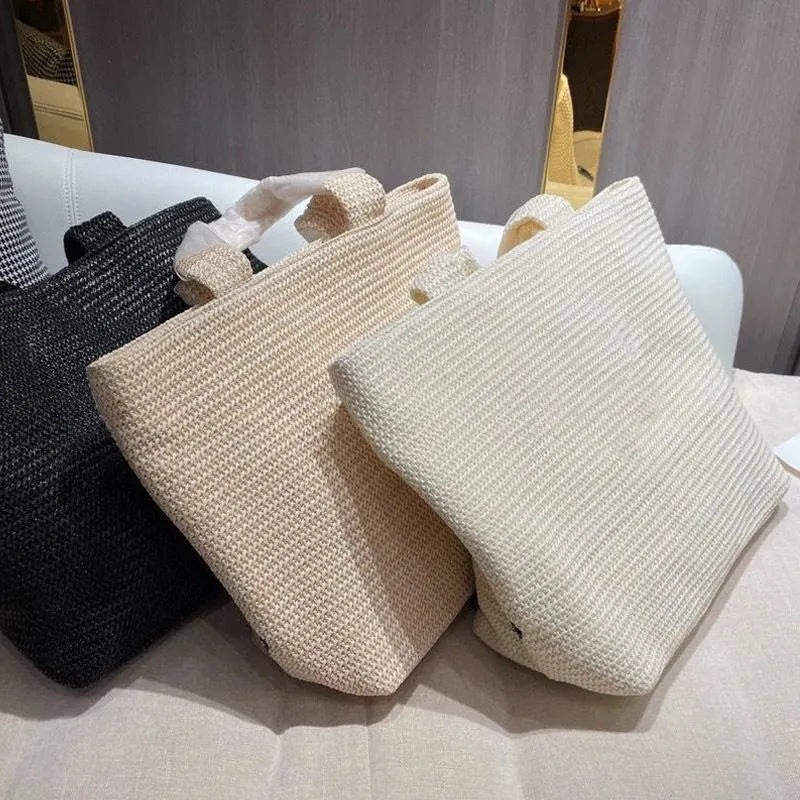 Top Summer Stripe Straw Tote Bag — view 7