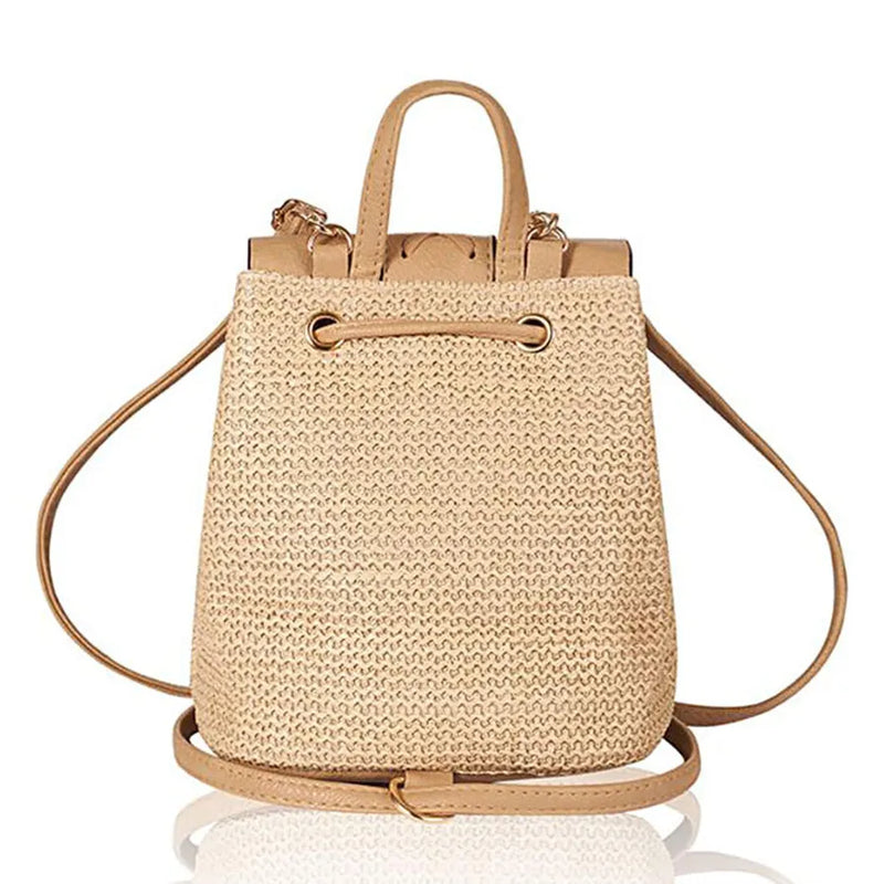 Summer Straw Woven Backpack — detail 3