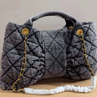 Luxury Bow Quilted Denim Bag image 6