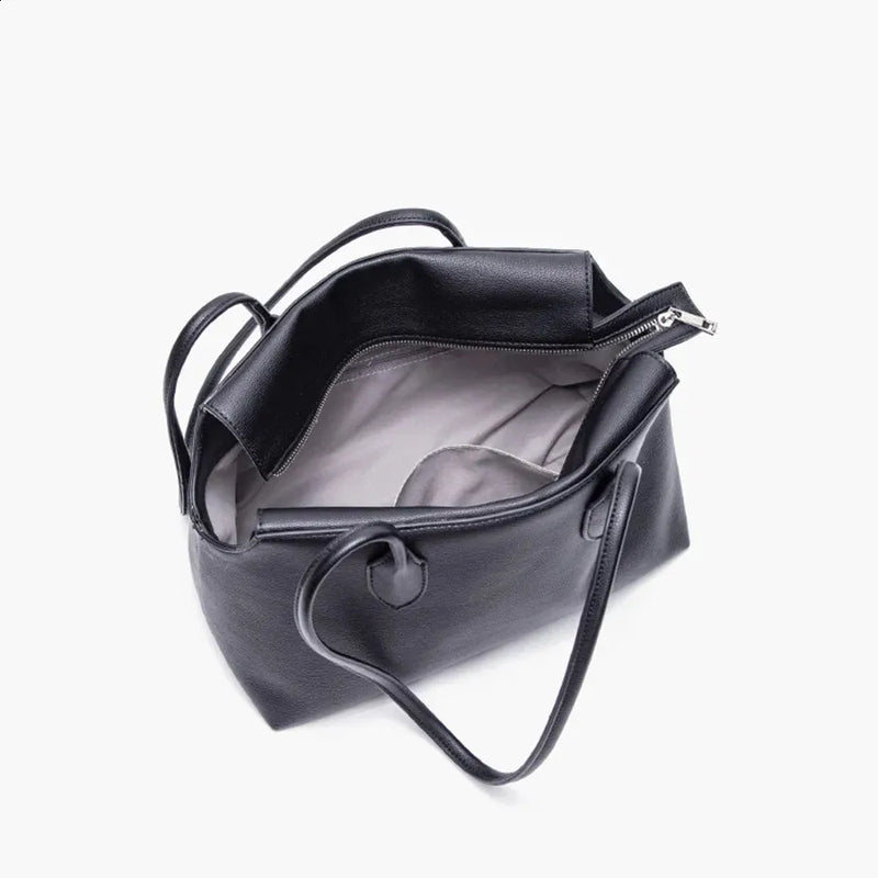 Black Top Handle Tote Bag — detail 2