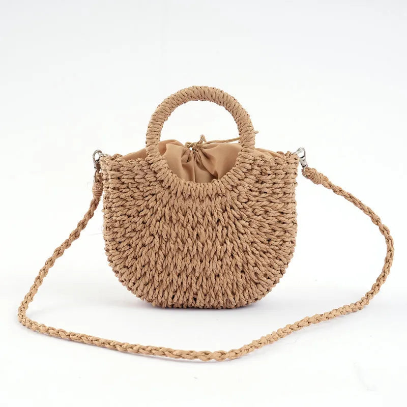 Natural Paper Hand Woven Crossbody Bag — detail 4