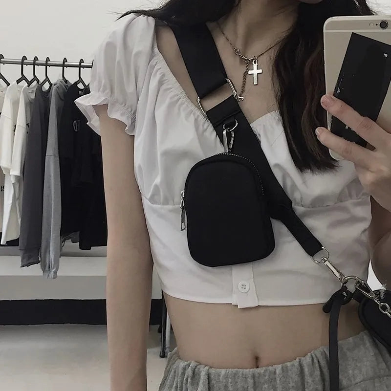 Inspired Black & White Patchwork Travel Bag — view 1