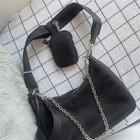 Inspired Black & White Patchwork Travel Bag image 5
