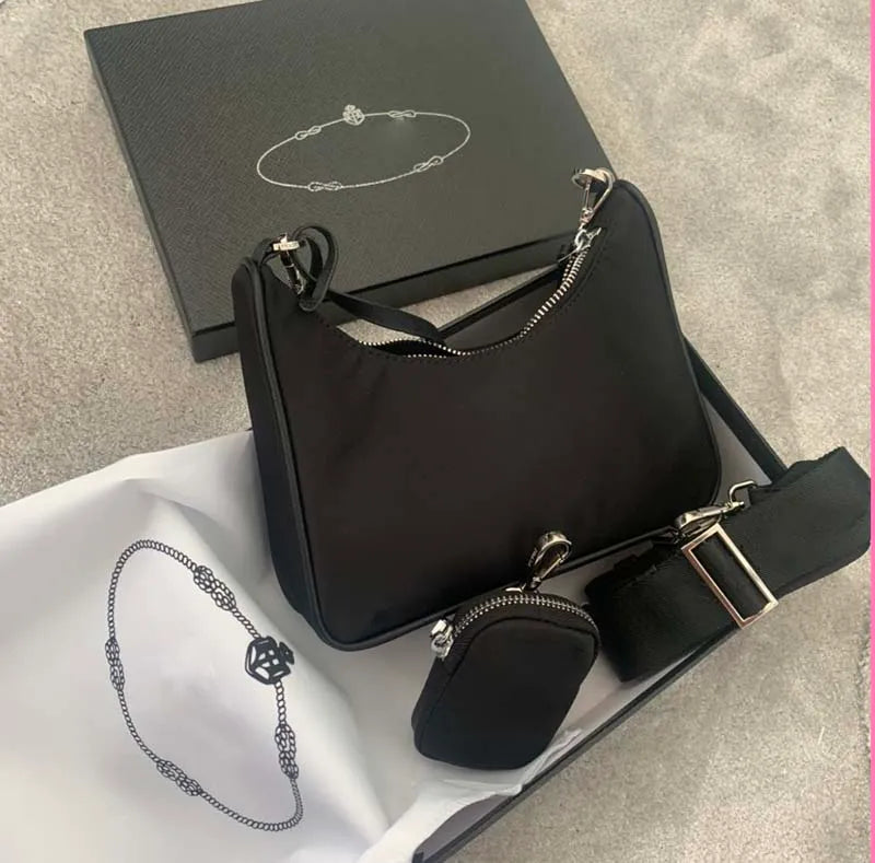 Inspired Black & White Patchwork Travel Bag — view 8